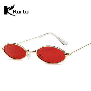 90s Oval Sunglasses Small Round For Women 2018 Rihanna Fashion Tinted Red Men Glasses Ladies Vintage Eyeglasses Yellow Eyewear