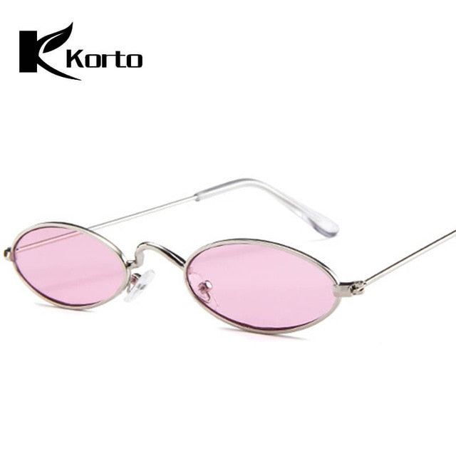 90s Oval Sunglasses Small Round For Women 2018 Rihanna Fashion Tinted Red Men Glasses Ladies Vintage Eyeglasses Yellow Eyewear
