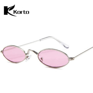 90s Oval Sunglasses Small Round For Women 2018 Rihanna Fashion Tinted Red Men Glasses Ladies Vintage Eyeglasses Yellow Eyewear
