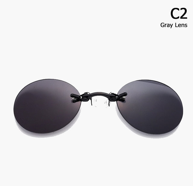JackJad Fashion The Matrix Morpheus Style Round Rimsless Sunglasses Men Brand Design Clamp Nose Sun Glasses Oculos De Sol AB704