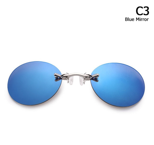 JackJad Fashion The Matrix Morpheus Style Round Rimsless Sunglasses Men Brand Design Clamp Nose Sun Glasses Oculos De Sol AB704