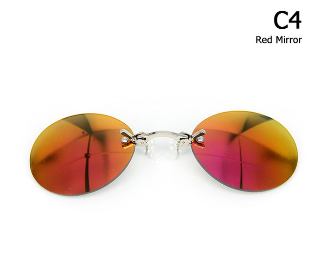 JackJad Fashion The Matrix Morpheus Style Round Rimsless Sunglasses Men Brand Design Clamp Nose Sun Glasses Oculos De Sol AB704