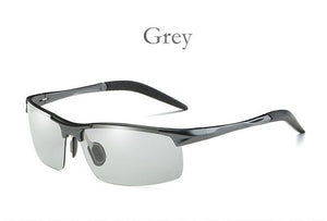 Photochromic Polarized Semi-Rimless Sunglasses Driver Rider Sports Goggle Chameleon Change color Glasses Men Women 8177