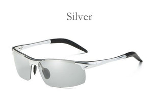 Photochromic Polarized Semi-Rimless Sunglasses Driver Rider Sports Goggle Chameleon Change color Glasses Men Women 8177
