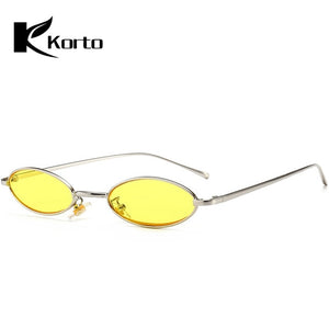 90s Oval Sunglasses Small Round For Women 2018 Rihanna Fashion Tinted Red Men Glasses Ladies Vintage Eyeglasses Yellow Eyewear
