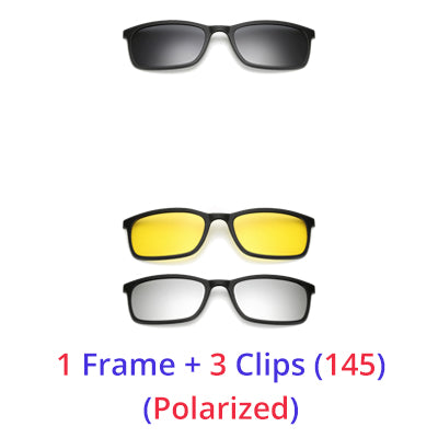 Ralferty Polarized Sunglasses Men Women 5 In 1 Magnetic Clip On Glasses TR90 Optical Prescription Eyewear Frames Eyeglass 8803