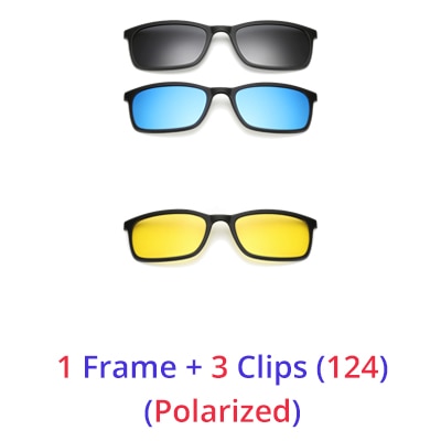 Ralferty Polarized Sunglasses Men Women 5 In 1 Magnetic Clip On Glasses TR90 Optical Prescription Eyewear Frames Eyeglass 8803