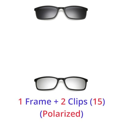 Ralferty Polarized Sunglasses Men Women 5 In 1 Magnetic Clip On Glasses TR90 Optical Prescription Eyewear Frames Eyeglass 8803